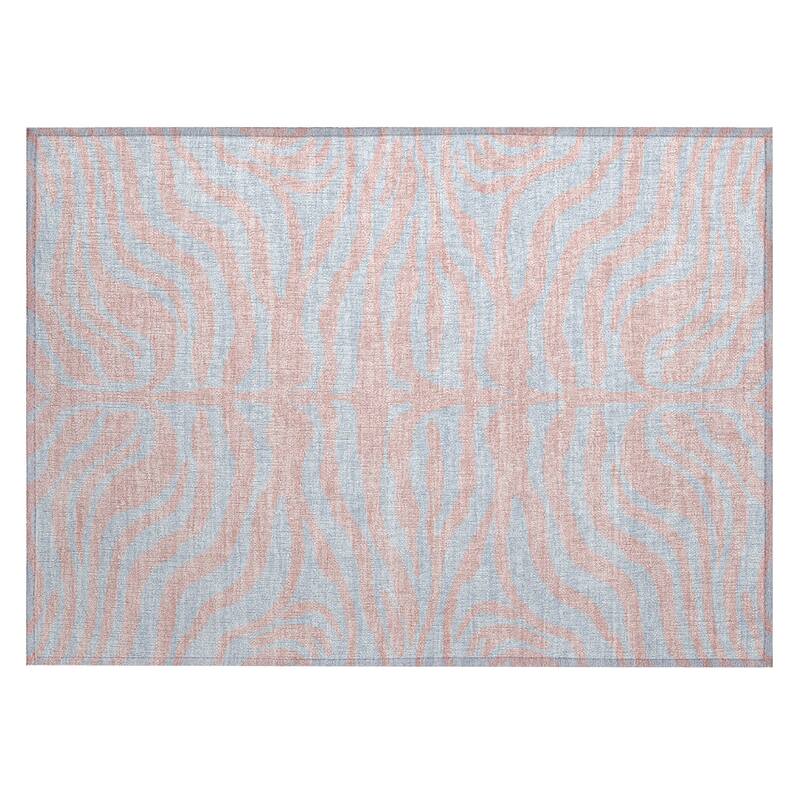 Machine Washable Indoor/ Outdoor Modern Animal Print Chantille Rug