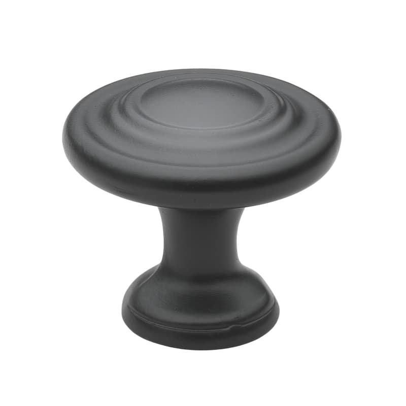 GlideRite 1.25-inch Matte Black 3-Ring Round Cabinet Knobs (Pack of 10)