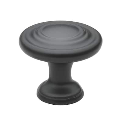 GlideRite 1.25-inch Matte Black 3-Ring Round Cabinet Knobs (Pack of 10)