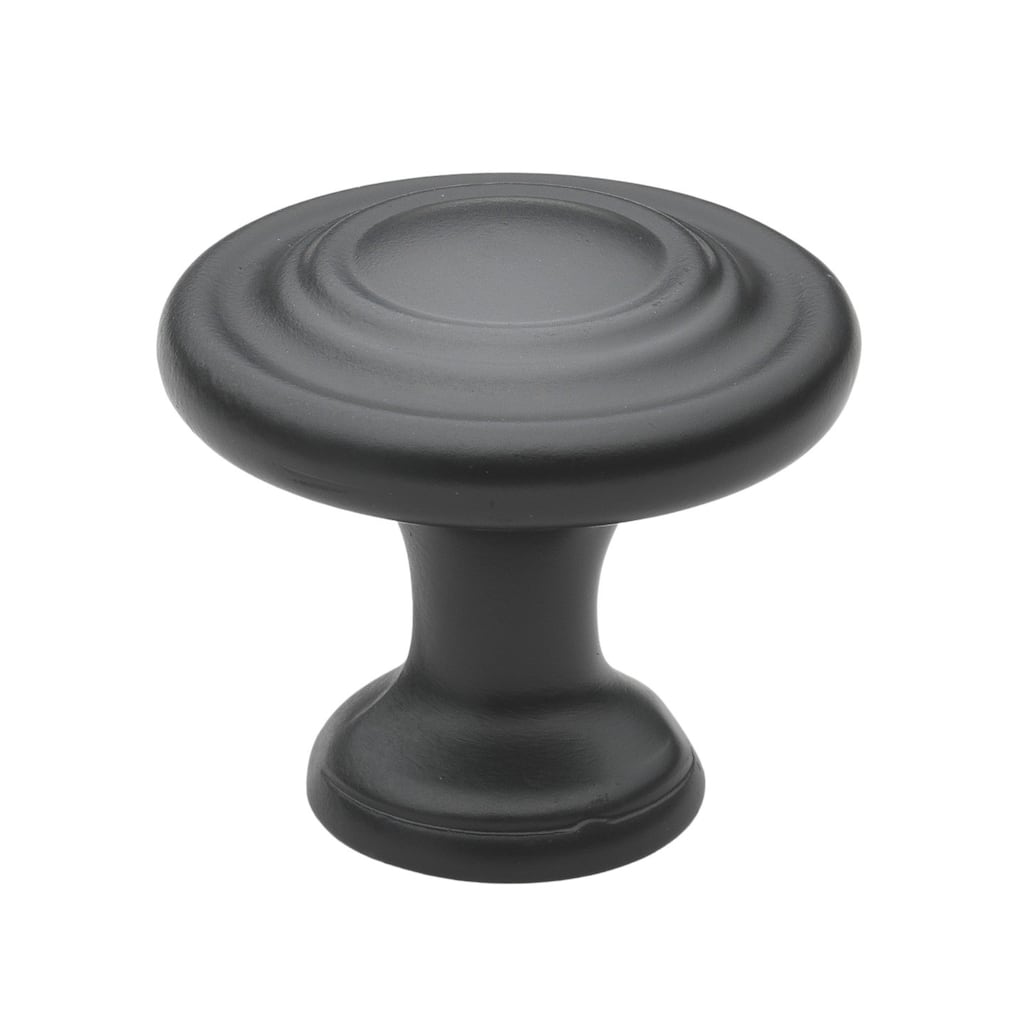 GlideRite 1.25-inch Matte Black 3-Ring Round Cabinet Knobs (Pack of 10)