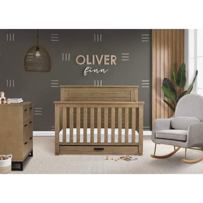 Caden 6-in-1 Convertible Crib with Trundle Drawer - N/A