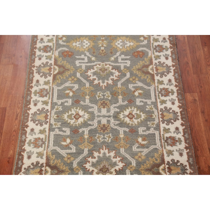 Gray Oushak Oriental Foyer Rug Hand-Knotted Wool Carpet - 3'1"x 5'8"