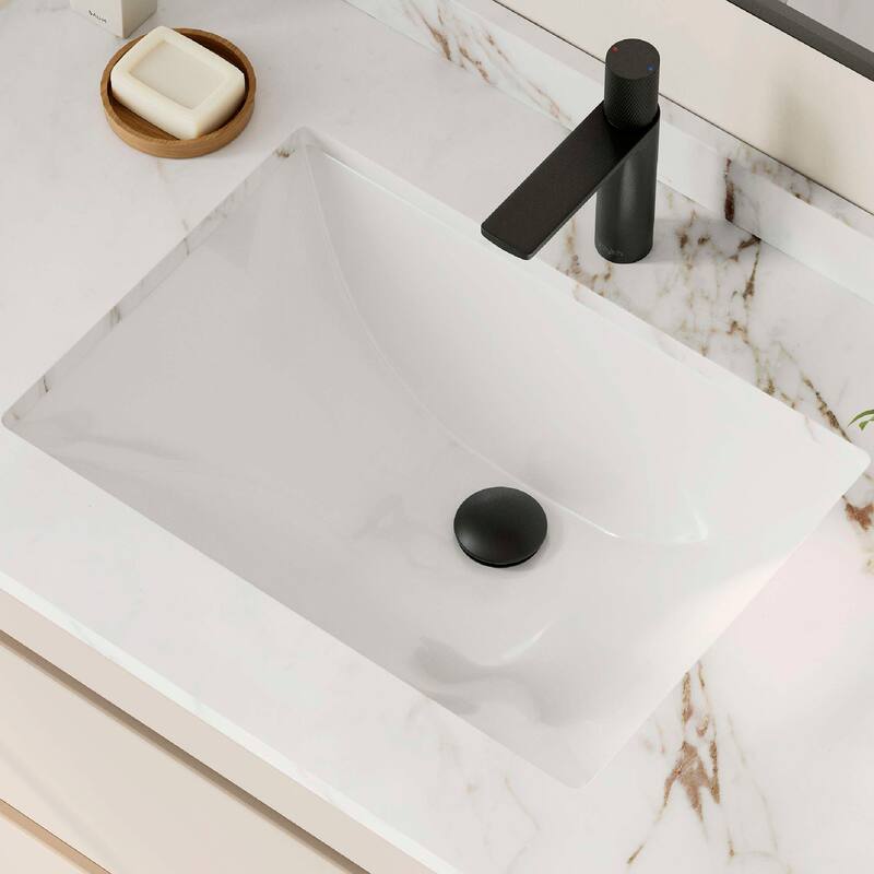 21.25"W x 14.5"D White Rectangular Undermount Bathroom Sink Set of 2