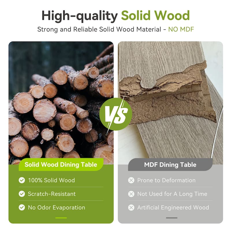 63" Rectangle Kitchen Table with Heavy Duty Legs