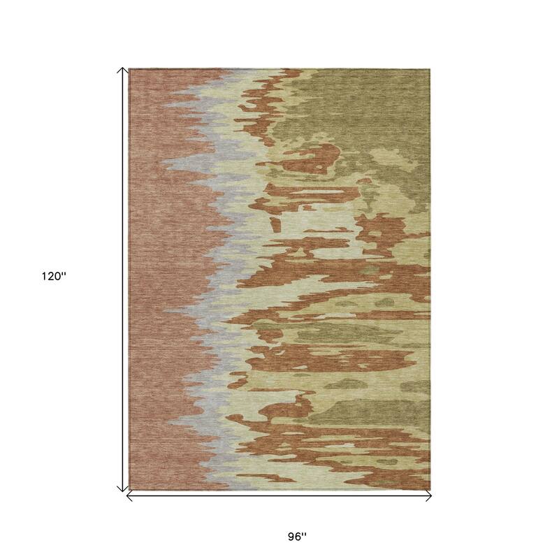 HomeRoots Abstract Transitional Rectangle Outdoor Rug