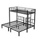 preview thumbnail 5 of 7, Twin over Twin & Twin Triple Bunk Bed with Ladder, kid beds