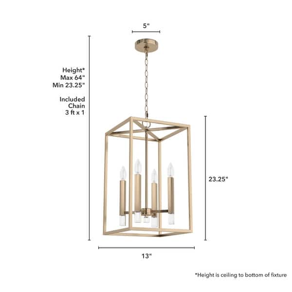 dimension image slide 2 of 4, Hunter Sunjai 4 Light Modern Candle Pendant - Entry, Dining room - Caged, Glam, Candle