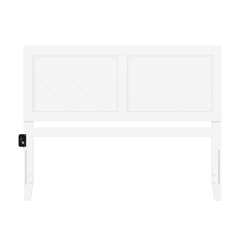 Rustic Solid Wood Farmhouse Queen Headboard in White with Timeless Country Charm and Sturdy Construction