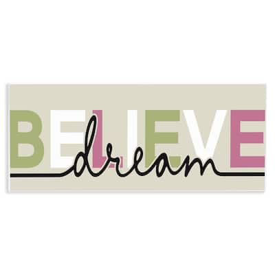 Stupell Muted Believe & Dream Wall Plaque Art Design By Kim Allen