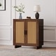 preview thumbnail 3 of 26, Wood Accent Cabinet Sideboard Buffet with Rattan Doors Espresso