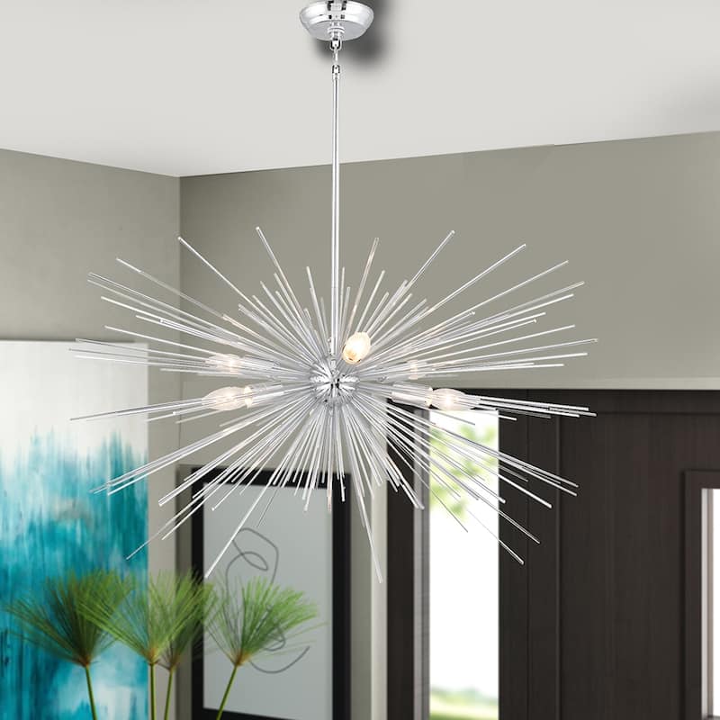 6 Light Sputnik Chandelier in Chrome finish