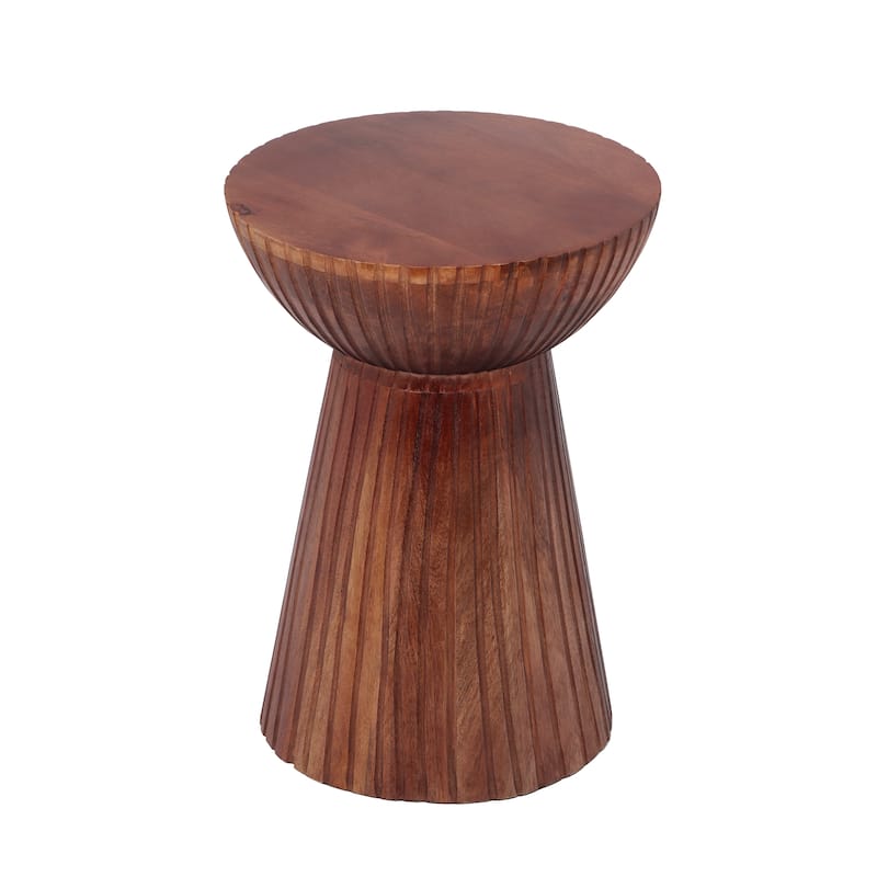 Christopher Knight Home Modern Mango Wood Drum-Shaped End Table