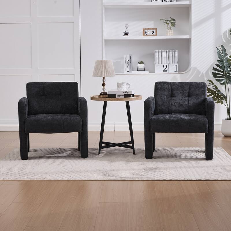 Modern Minimalist Single Armchair, Upholstered Accent Chair for Living Room, Bedroom, Office, Nordic Style Single Sofa Chair