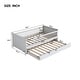 preview thumbnail 4 of 10, Wood Twin Size Platform Bed with Guardrail and Trundle, Semi-Enclosed Fence, Sturdy Pine Wood Frame, Easy Assembly, White