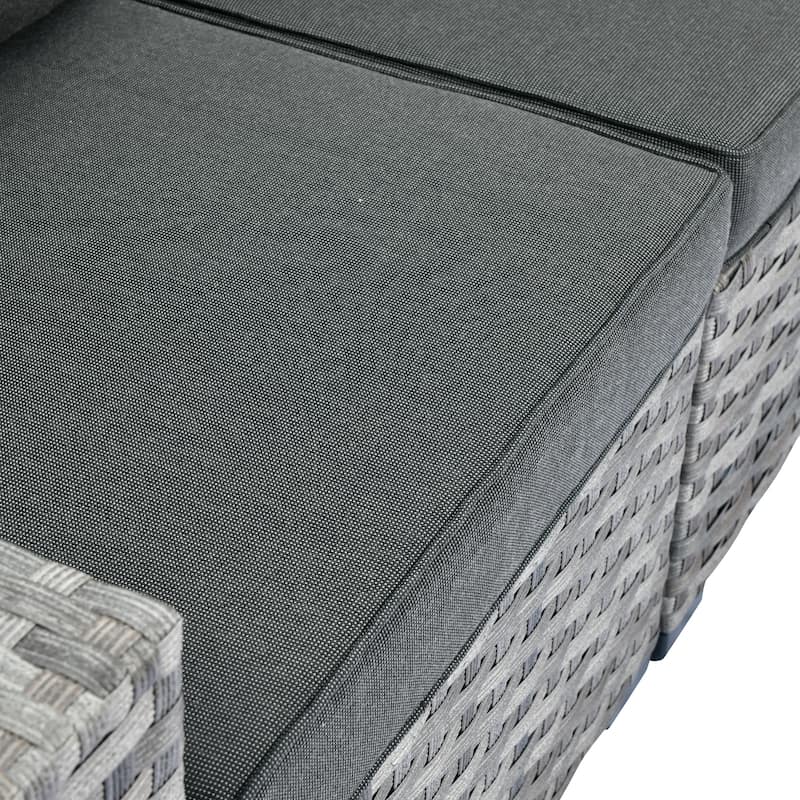 OVIOS Patio Wicker Furniture Wide Arm 6-piece Set with Table