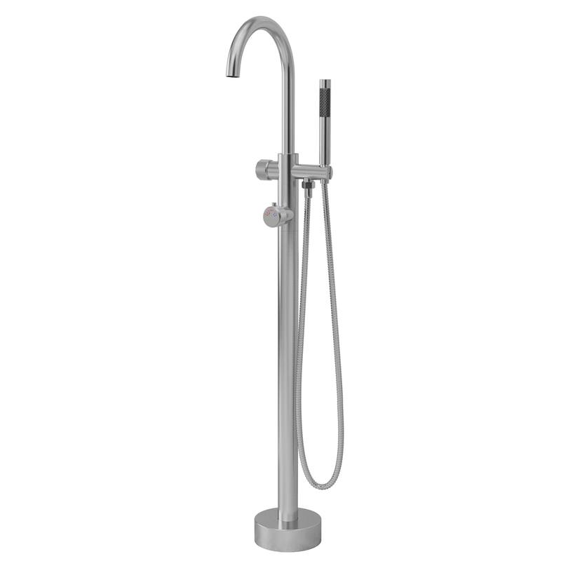 Modland 46'' Outdoor Shower System 316 Stainless Steel Thermostatic Freestanding Poolside Faucet with Swivel Spout - 46'' H