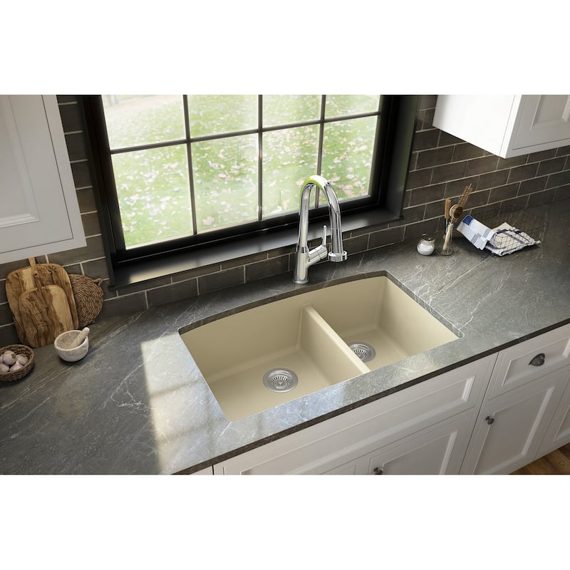 Karran Undermount Quartz Double Bowl Kitchen Sink