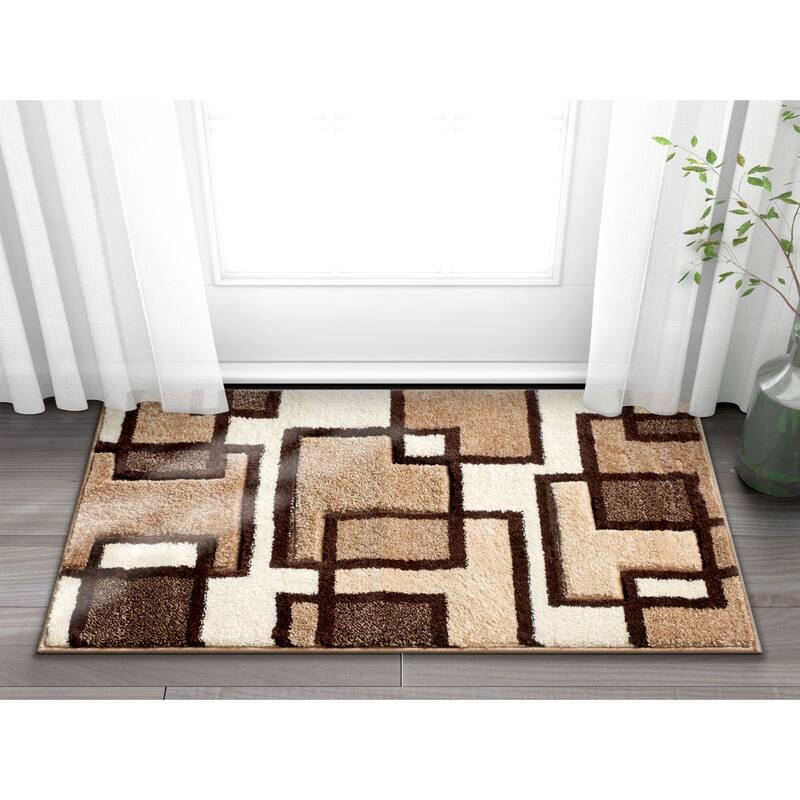 Well Woven Ruby Imagination Squares Modern Geometric Area Rug