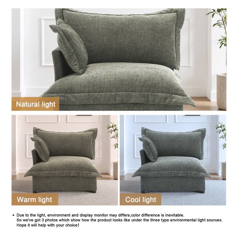 Upholstered Chenille Arm Club Chair Cloud corner cahir