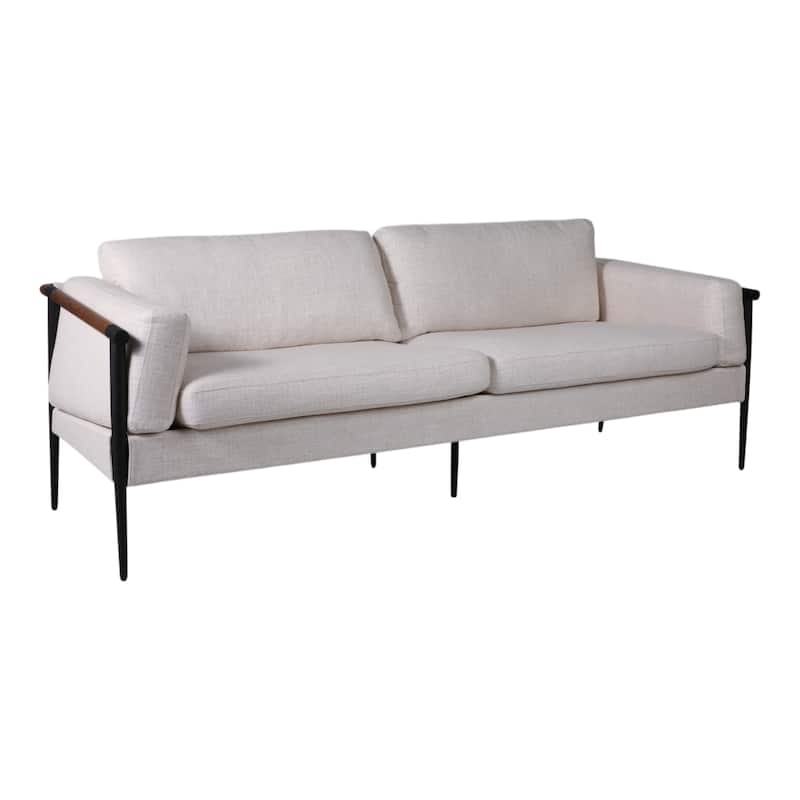 Wood and Metal Modern Accent Chair with Steel Frame and Cushioned Seat