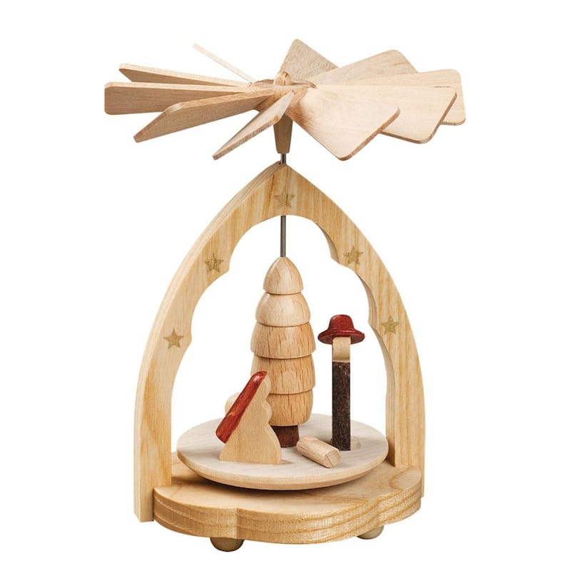 4.25" Richard Glaesser Holy Family Christmas Nativity Mini Pyramid