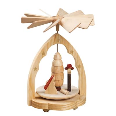 4.25" Richard Glaesser Holy Family Christmas Nativity Mini Pyramid