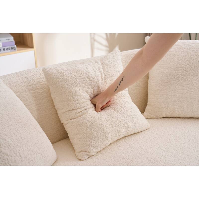 LY-049S Curved Modern Boneless Sofa Loveseat, Backrest Upgrade