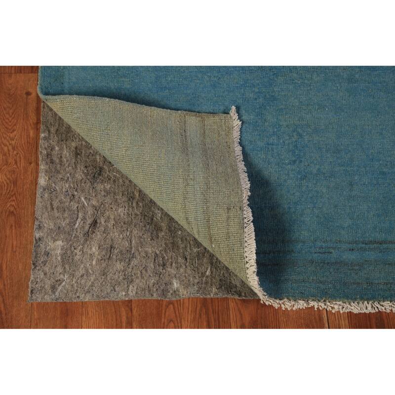 Blue Modern Gabbeh Oriental Rug Handmade Foyer Wool Carpet - 3'0" x 3'10"