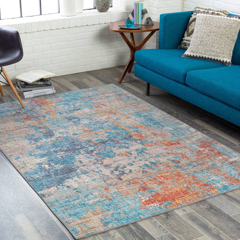 Livabliss Lautner Modern Abstract Printed Area Rug - 2'3" x 3'9" - Teal
