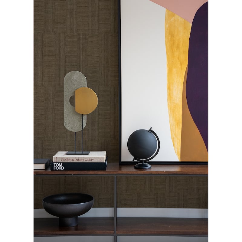 Advantage Eldorado Brown Geometric Wallpaper - 20.9in x 396in x 0.025in - 20.9in x 396in x 0.025in