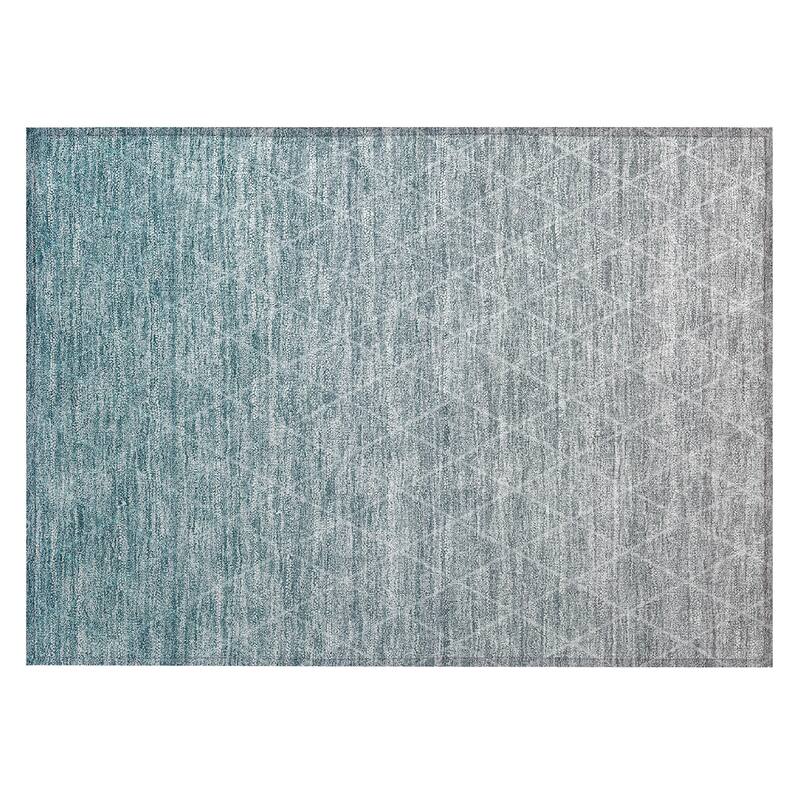 Machine Washable Indoor/ Outdoor Ombre Trellis Chantille Rug