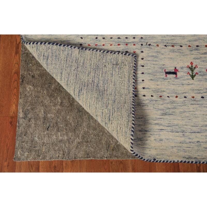 Tribal Gabbeh Indian Area Rug Handmade Wool Carpet - 8'0"x 11'6"