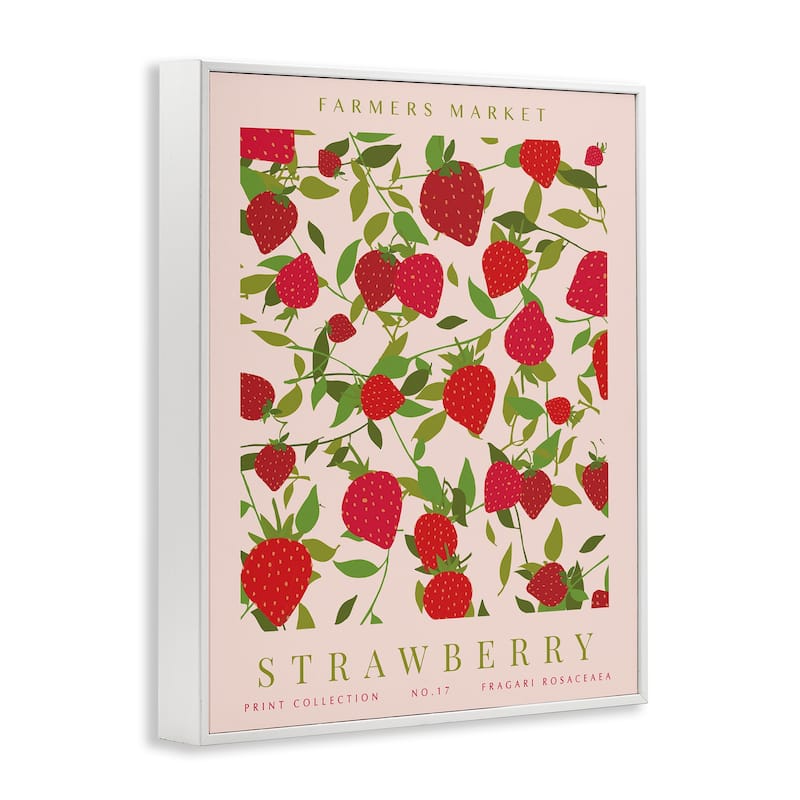 Stupell Strawberry Gallery Print Framed Giclee Art Design By Kamdon Kreations