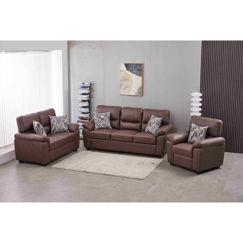Faux Leather Living Room Set