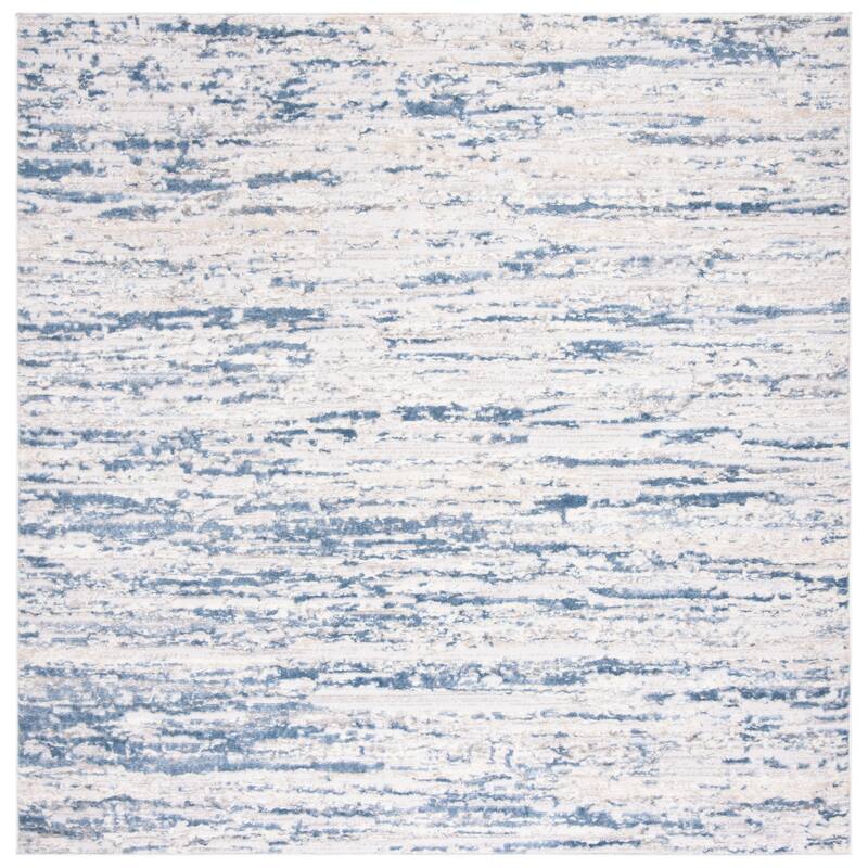 SAFAVIEH Amelia Modern Abstract Rug - 6'7" Square - Ivory/Blue - Square