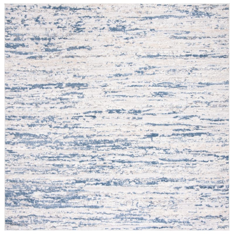 SAFAVIEH Amelia Modern Abstract Rug - 5' x 5' Square - Ivory/Blue