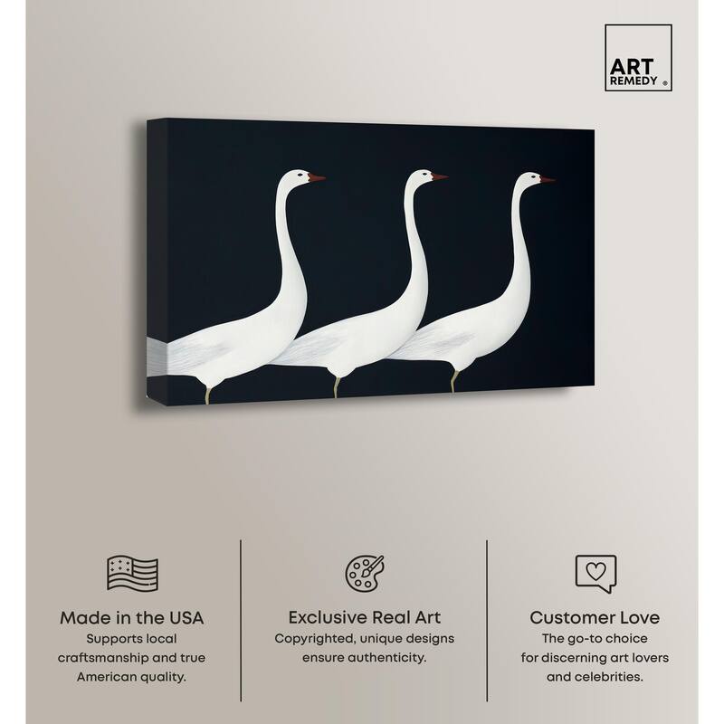 Trio of Swans Canvas by Art Remedy, Gallery Wrapped