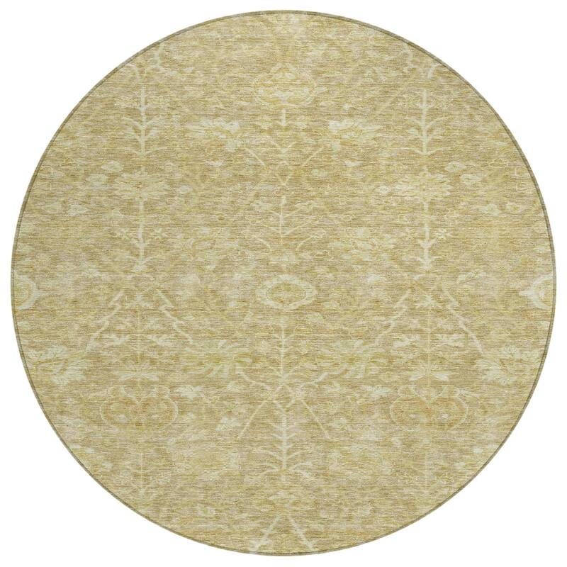 Machine Washable Indoor/ Outdoor Traditional Kashan Chantille Rug