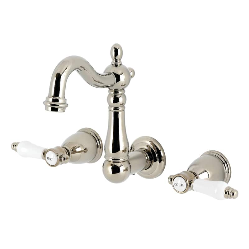 Kingston Brass Bel-Air Double-Handle Wall Mount Bathroom Faucet - Polished Nickel