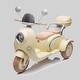 preview thumbnail 1 of 1, 12V Ride-On Motorcycle for Kids, Two Seats, Bluetooth Music, Oversized Storage Box, Ages 3-6 Beige
