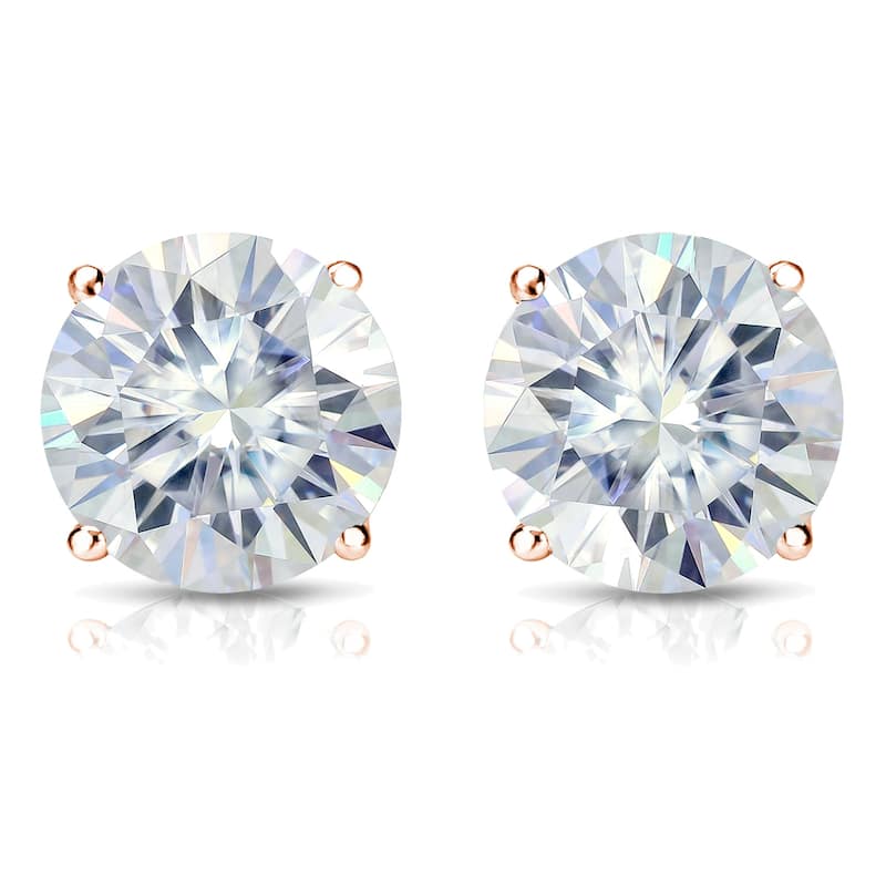 Auriya 1 1/2ctw Round Moissanite Stud Earrings 14k Gold 4-Prong Basket - 5.9 mm