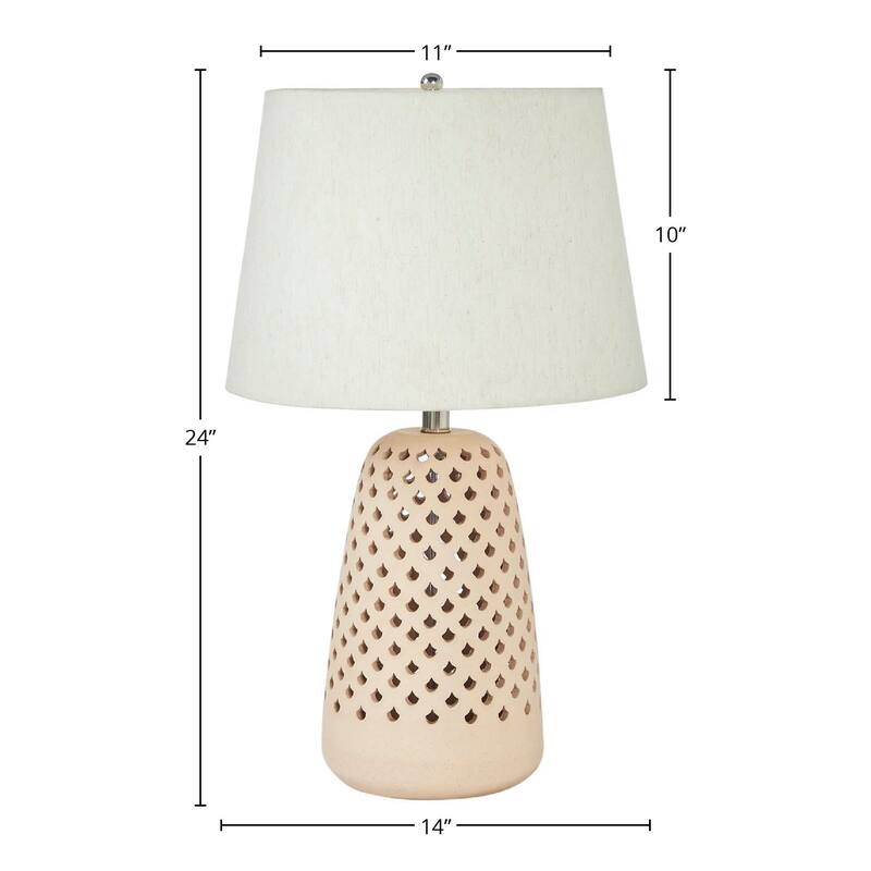 Skye 24" Table Lamp with Linen Shade, Beige