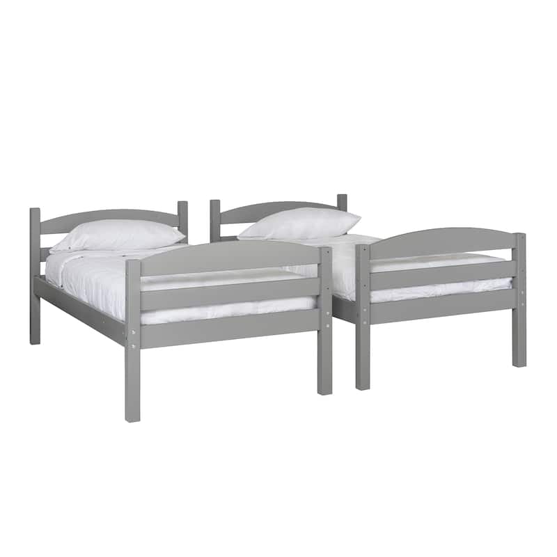 Walker Edison Solid Wood Convertible Twin-over-Twin Bunk Bed