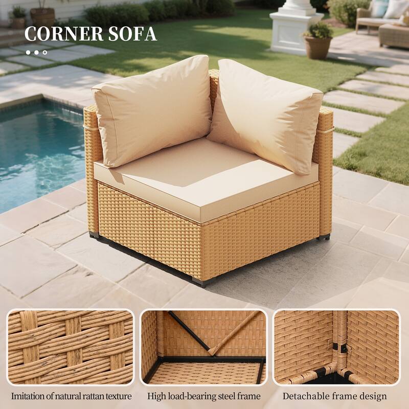 UPHA 7-Piece Wicker Outdoor Seating Group with Cushions
