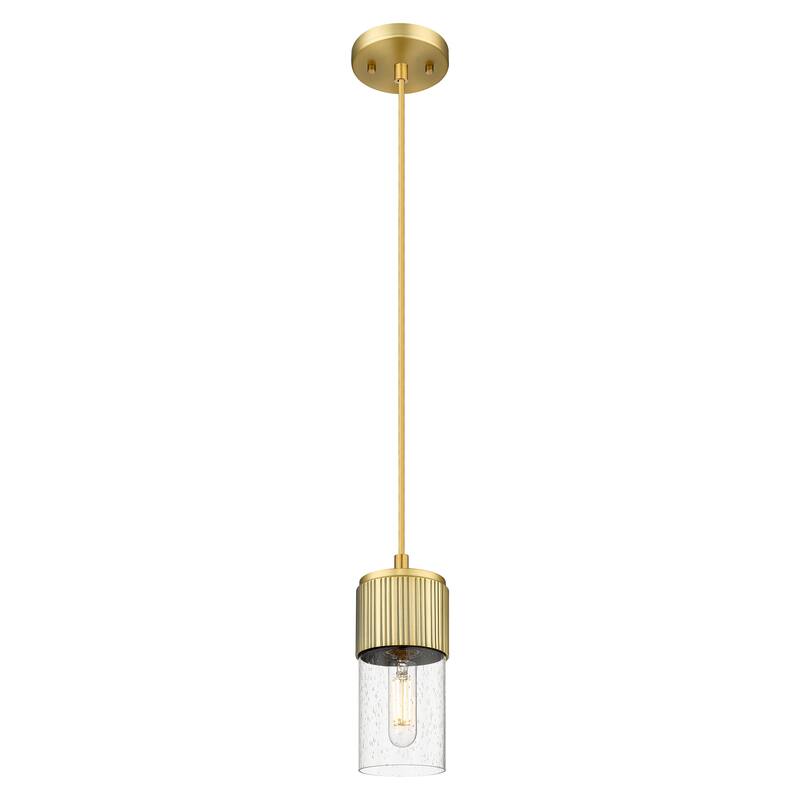 Innovations Lighting Downtown Urban - Bolivar - 1 Light 5 inch" Cord Hung Pendant with 7" Shade - Brushed Brass/Seedy Shade