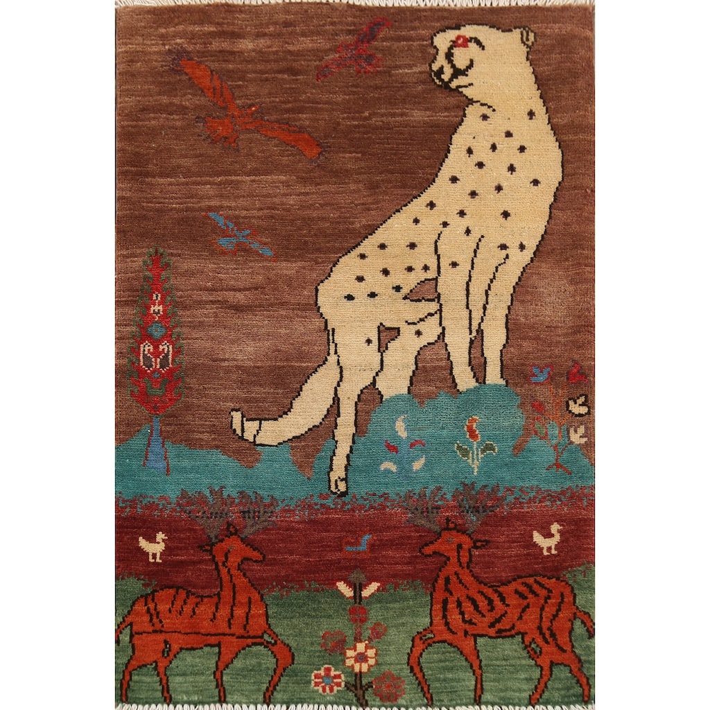 Animal Pictorial Kazak Oriental Accent Rug Handmade Wool Carpet - 2'1"x 2'10"