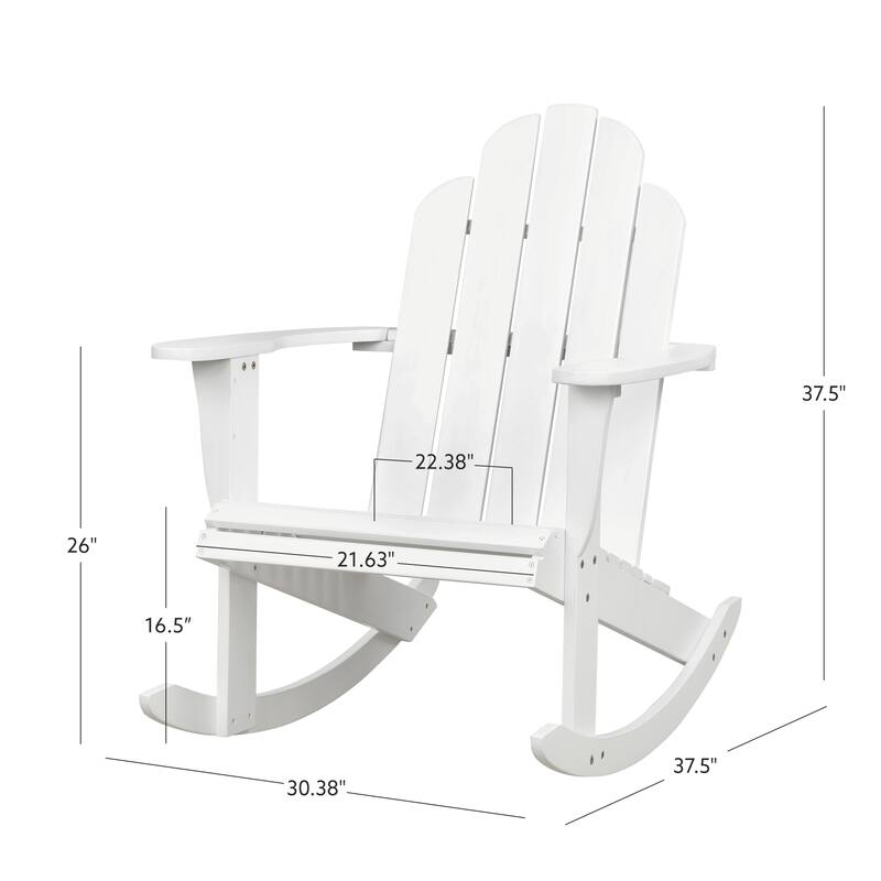 Gavil White Acacia Wood Adirondack Rocking Chair (Set of 2)