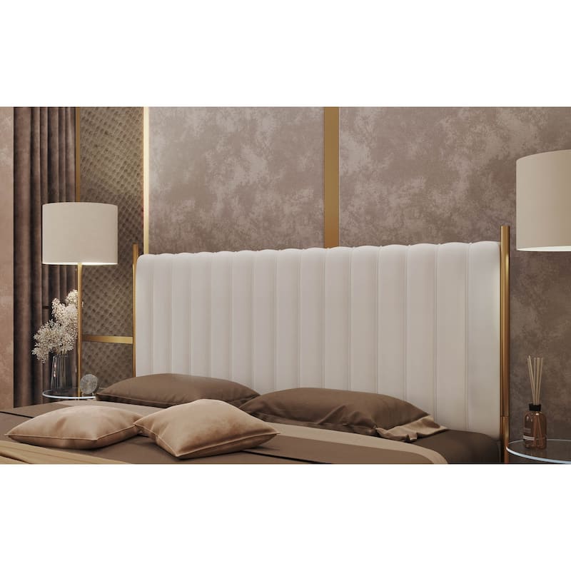 Silver Orchid Flohr Velvet Upholstered King Headboard