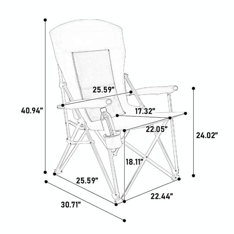 Portable Folding Lounge Chair with Cup Holder - Breathable & Durable