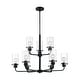 preview thumbnail 3 of 1, Sommerset 9-Light Chandelier with Clear Glass Matte Black Finish